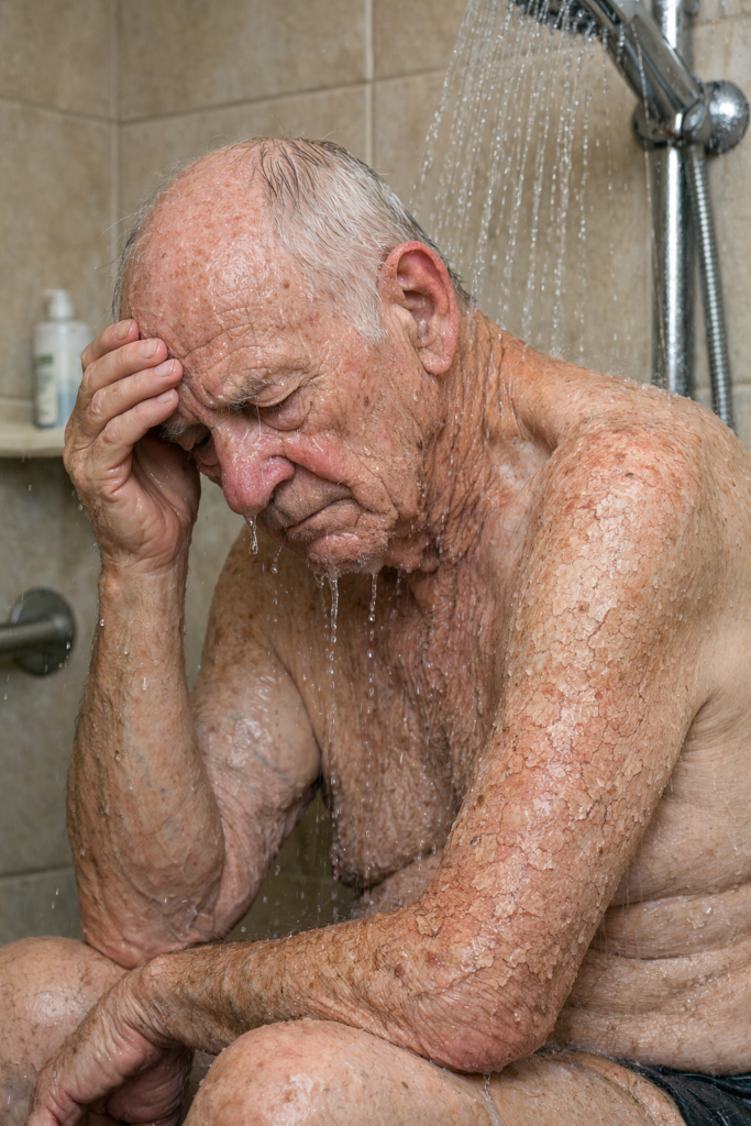 Tomar vários banhos ao dia, especialmente com água muito quente e demorados, é um dos principais gatilhos para a dermatite asteatótica. O calor excessivo e o uso de buchas removem mecanicamente a barreira de gordura protetora, enquanto sabonetes coloridos e perfumados contêm aditivos que irritam a pele já fragilizada. Esse hábito transforma a limpeza em agressão, acelerando a perda de água e deixando a pele com aspecto craquelado e áspero. Para proteger sua saúde cutânea, o ideal é optar por banhos mornos, rápidos e com sabonetes neutros apenas nas áreas essenciais.