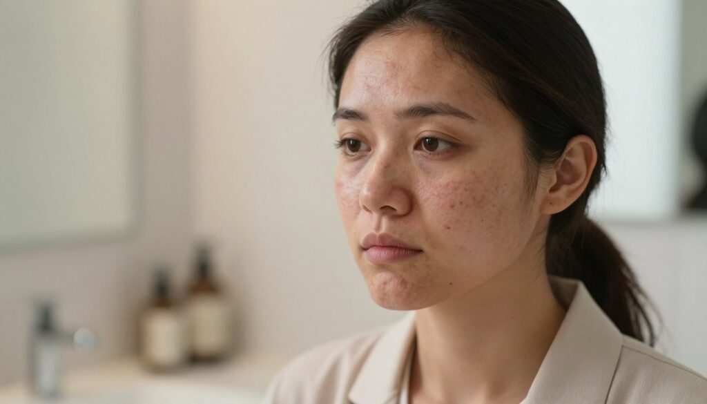 acne hormonal na mulher adulta A acne da mulher adulta pode causar impacto emocional importante, afetando a autoestima e a confiança no dia a dia. Muitas mulheres passam a evitar fotos, eventos sociais ou até o ambiente de trabalho. Esse prejuízo psicossocial pode ser significativo e merece atenção junto ao tratamento da pele.